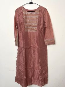 Fabindia Silk  Rose Pink Kurta with palazzo