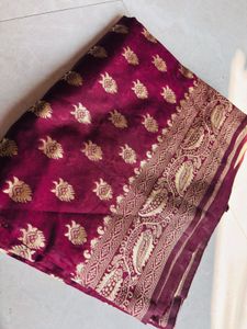 Maroon Banarasi Silk Saree