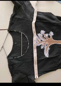 Elegant Black Kurta with Tree Embroidery