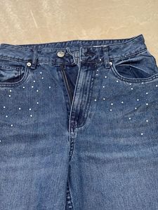 Sparkling Wide-Leg Jeans