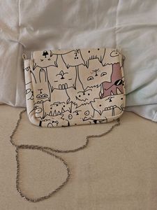 Cat Print Crossbody Bag
