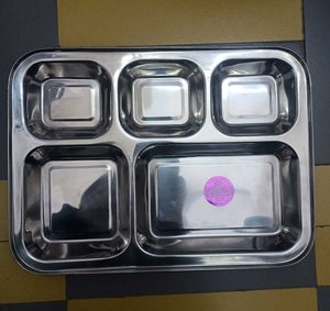 Stainless Steel Compartment Thali Plate 4 pcs set