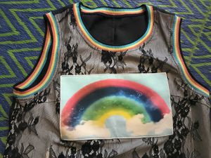Black Lace Rainbow Top