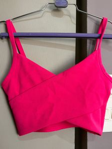 Hot Pink Wrap Crop Top