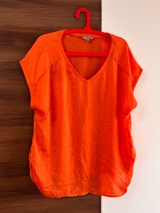 Orange V-Neck Top
