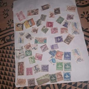 Collection of used vintage postage stamps