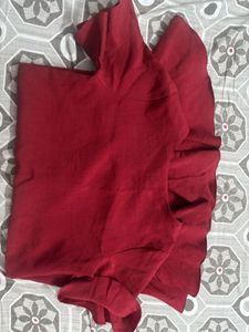 Red Ruffle Sleeve Dress