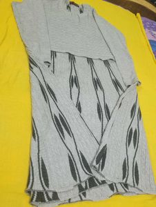 Gray woolen kurti for women
