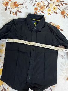 Black Cotton Shirt 3y-4y Boy