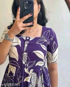 Purple Floral Print KurtaXXL