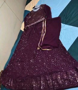 Elegant Purple ethnic gown