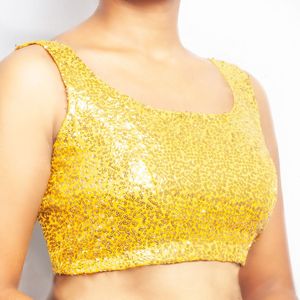 Sparkling Yellow Sequin Blouse