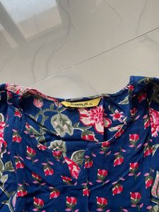 Blue Floral Print Kurta