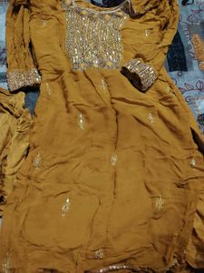 Designer Yellow Kurta Set with Mirror Work