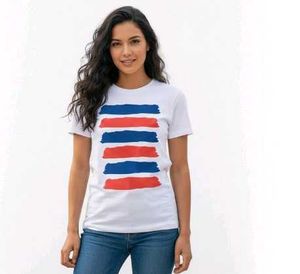 Striped Graphic Print Tee