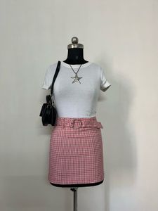 Red Gingham Mini Skirt