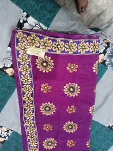 Elegant Purple Saree with Embellishments