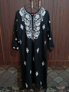 Elegant Black Chikankari Kurta