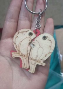 Couple Heart Bird Keychain