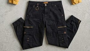 Black Cargo Pants with Straps