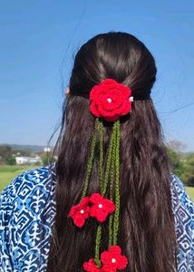 Handmade Crochet Flower Hair Clip