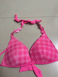 Pink Floral Bikini Top