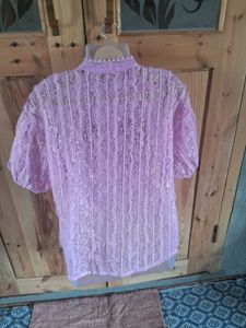 Vintage Lace Button-Up Blouse