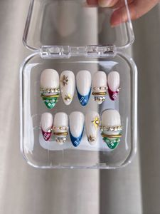 Navratri Festive Multicolor 3D Press-On Nails