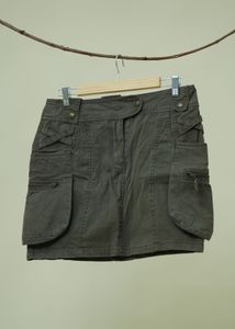 Olive Green Cargo Mini Skirt