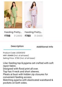 clovia Floral Maternity Pajama Set