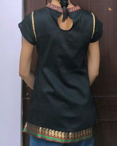Embroidered Neckline Top