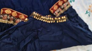 Blue Kurta with Intricate Gold Embellishments