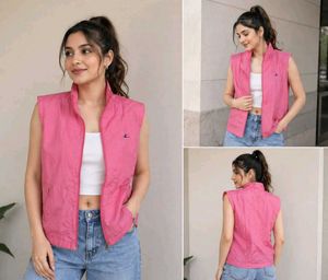 Pink Sleeveless Jacket