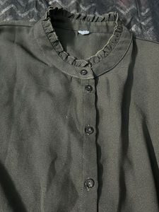 Sheer Ruffled Neck Shirt Top