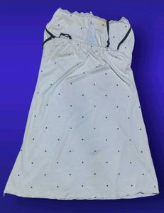 stretchable  White night dress Satin Camisole &amp; Fl