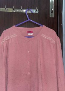 Pink Button-Down Top