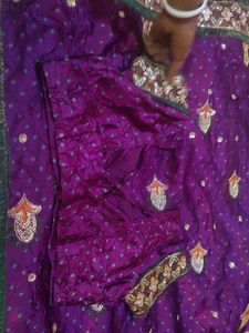 Vibrant Purple Embroidered Saree