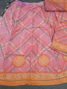 Vibrant Pink Bandhani Lehenga Choli Set