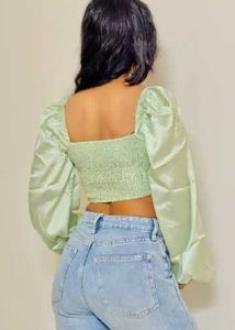 Satin Wrap Crop Top