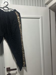 Embroidered Black Palazzos Waist- 30 Strechable