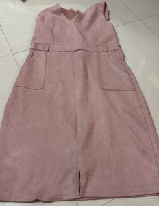 Chic Pink Suede Dress