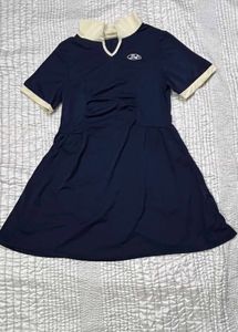 Navy Blue Collared Mini Dress