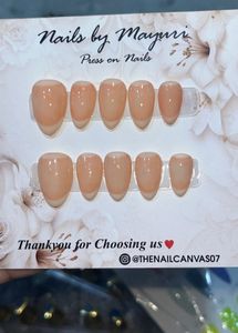 Pink Glitter Press-On Nails