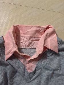 pink sweatshirt/cardigan