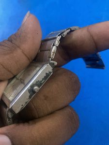 Classic Silver Square Watch