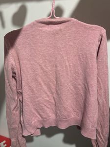 Pink Cropped Cardigan