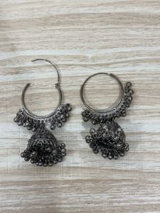 Silver Jhumka Earrings