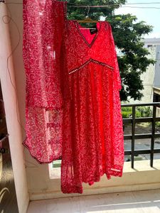 Beautiful Red Ethnic Kurta Set