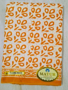 Orange batik pure cotton suit