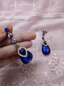 Stunning Blue Crystal Drop Earrings